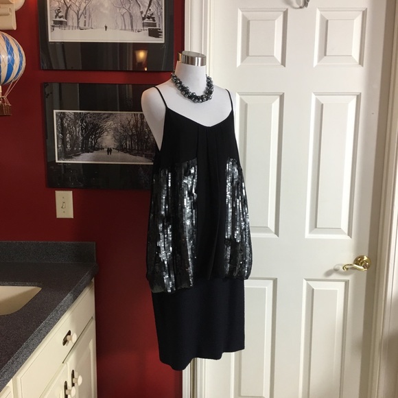 DONATED! JOIE Sequin Top M Black Spaghetti Strap EUC! - Picture 8 of 8